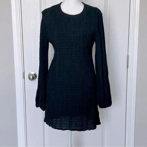 NWT Charlie Holiday Anthropology Isla Mini Dress Size 2 Black Textured